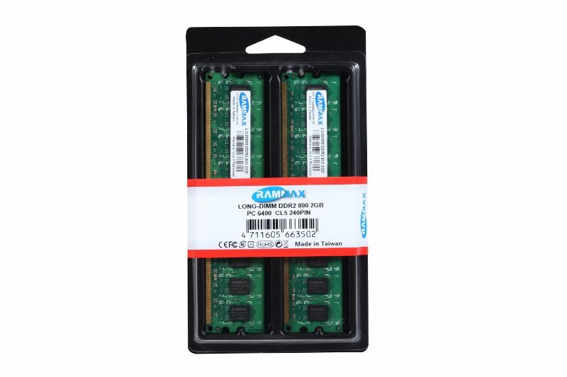 RAMMAX DDR2 800MHz 1GB LO-DIMM RAM (2-in-1)